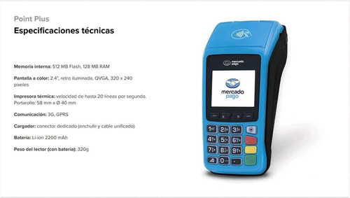 Mercado Pago Point Plus C/ Chip Celular + Impresora + Rollos