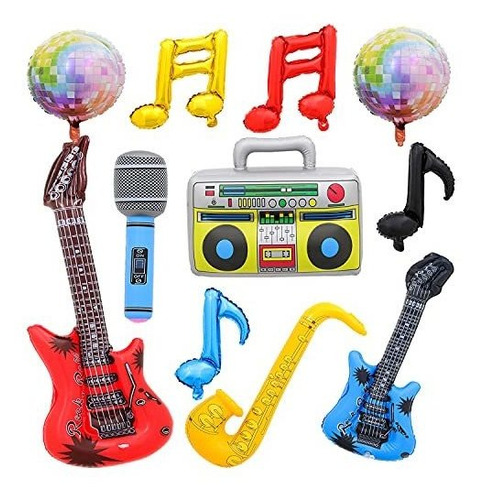  K Star Balloons Set Inflables Boom Box Micrófonos Gui...