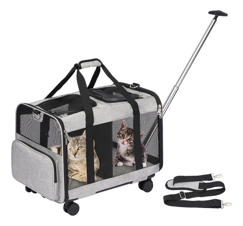 Transportín Doble Para Mascotas Con Base Extraíble Para Viaj