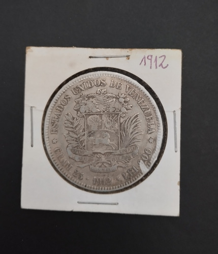 Moneda De Plata Fuerte 1912 Condición Vf