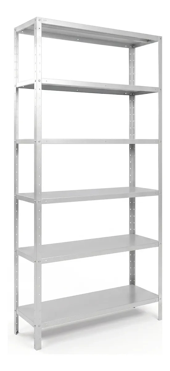 Estante Armário Prateleira de Aço 6 Bandeja Organizador Galvanizado Suporta 150kg 190cm X 90cm X 28cm