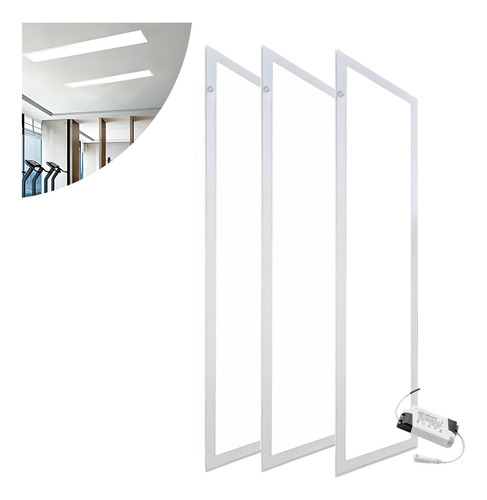 Kit 3 Painel Plafon Led Slim Embutir 45w 30x120 Branco Frio