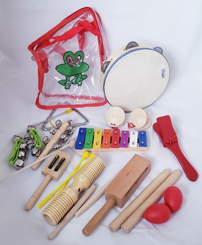 Set Percusión Infantil Parquer Tz12l Shakers Cajas Pandeiro