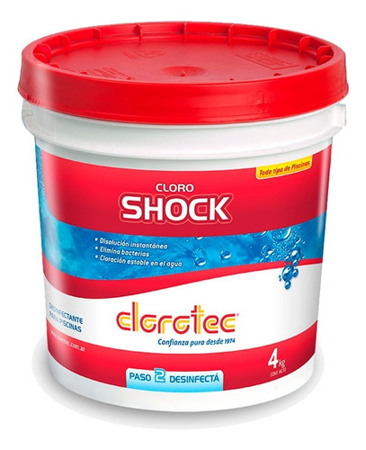 Cloro Shock Clorotec 4kg Disolucion Instantanea