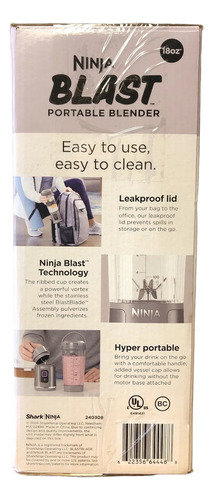 Licuadora portátil Ninja Blast, 2 recipientes de 18 onzas, color gris 110