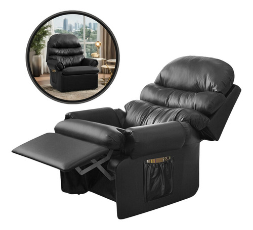 Poltrona Do Papai Confort Jardim Soft Top Sofás Descanso Top Sofas Cor Preto Lisa