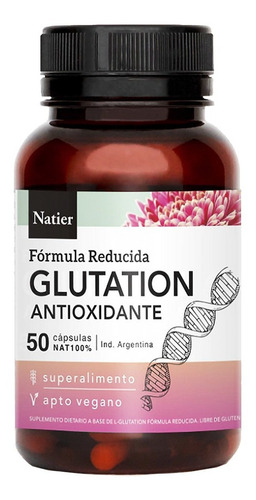 Glutatión Super Antioxidante Natural Natier 50 Cap Sabor Sin sabor