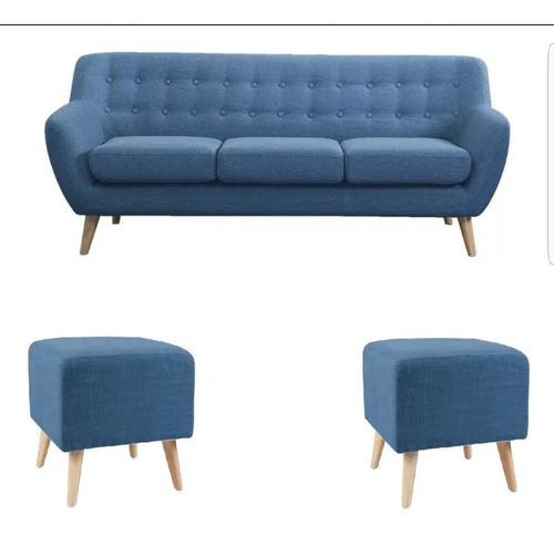 Sillón Sofa Nordico + 2 Apoya Pies Combo Nórdico