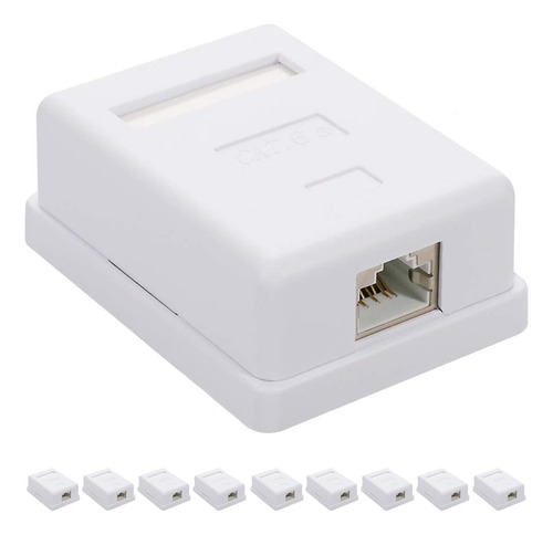 Roseta Cat 6 Con Módulo Caja Rj45 X Pack 10 Unidades