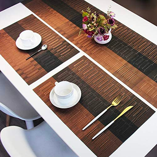 ' 6 Manteles Individuales Pvc De Mesa Comedor Y 1 Camino