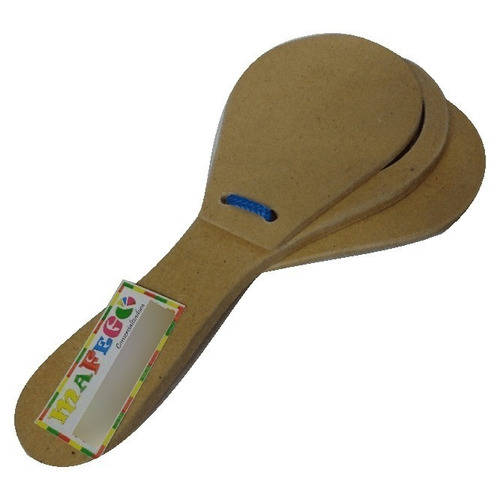 Imagen 1 de 2 de Combo X 10 Castañuela Infantil En Mdf Mafego Mfgsp11 Madera