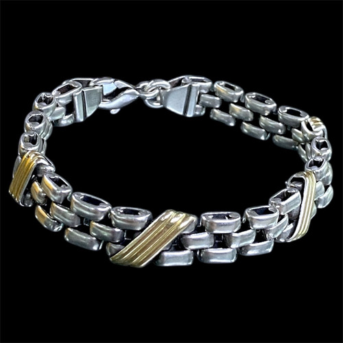 Pulsera Panther De Plata Y Oro 31,2 Gr Plata 6 Cm 20 Cm (Usado)