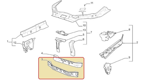 Refuerzo Inferior Frontal Fiat Strada Working 1.7 2005-2008