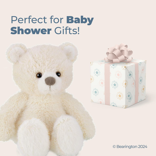 Oso De Peluche Bearington Tucker, Color Blanco Roto, 28 Cm
