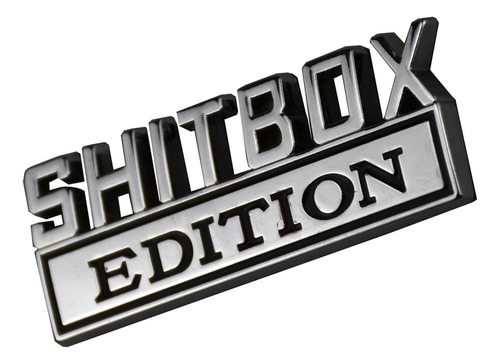 2pcs Metal Shitbox Edition Emblem Badge De Calcomanía 3d Con