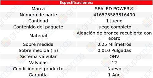 Set Metales Biela 0.25 Ms1210 L6 4.2l 72 A 74 Sealed Power