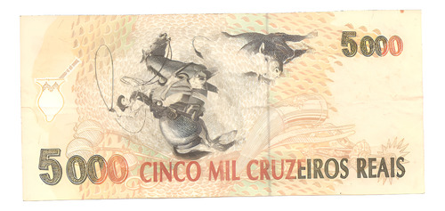Cédula 5.000 Cruzeiros Reais 1993 - Gaúcho