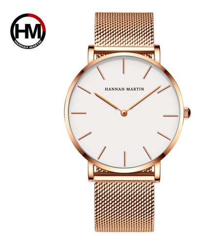 Relojes Analógicos De Cuarzo Hannah Martin Fashion Color Del Fondo Rose White