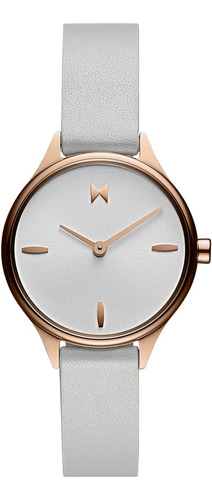 Reloj Analógico Mvmt Reina Leather Para Mujer, 30 Mm, Gris O