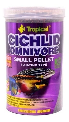Ração Para Peixe Cichlid Omnivore Small Pellet 360g Tropical