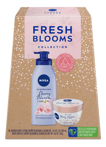 Nivea Caja De Regalo Fresh Bloom, Loción Nivea Y Soufflé Cor