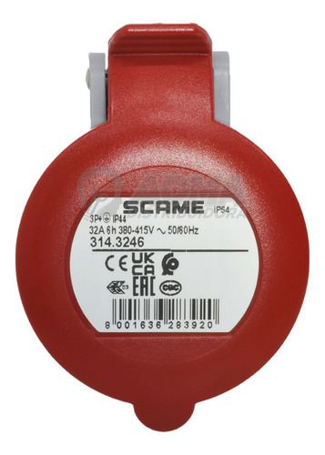 Ficha Industrial Hembra Acople Scame 3p+t 32a 6h Ip44