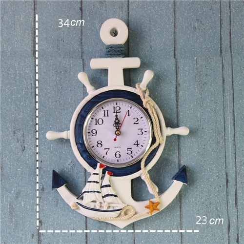 Relógio Com Design De Âncora, Design De Praia E Mar, Leme B