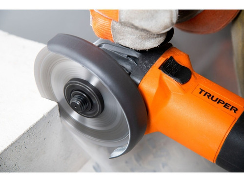 Esmeriladora angular Truper Profesional ESMA-4-1/2A9 de 60 Hz color naranja 800 W 127 V + accesorios