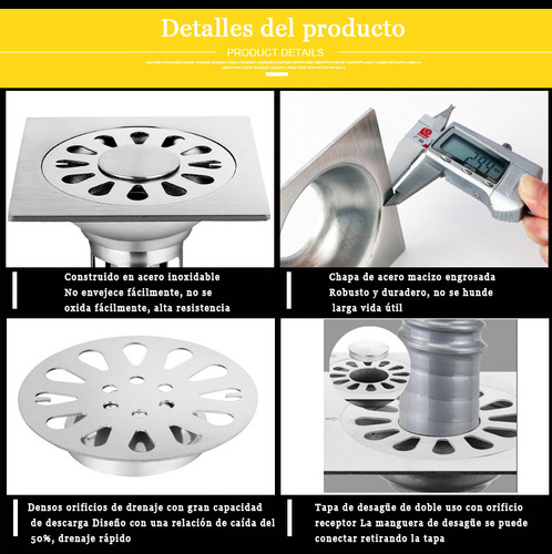 2pcs Coladera Baño Acero Inoxidable Anti Olores E Insectos