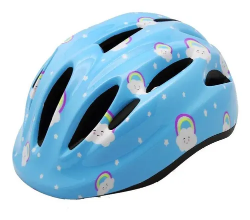 Casco Bicicleta Proteccion Skate Monopatin Niños Niñas Color Celeste Talle S