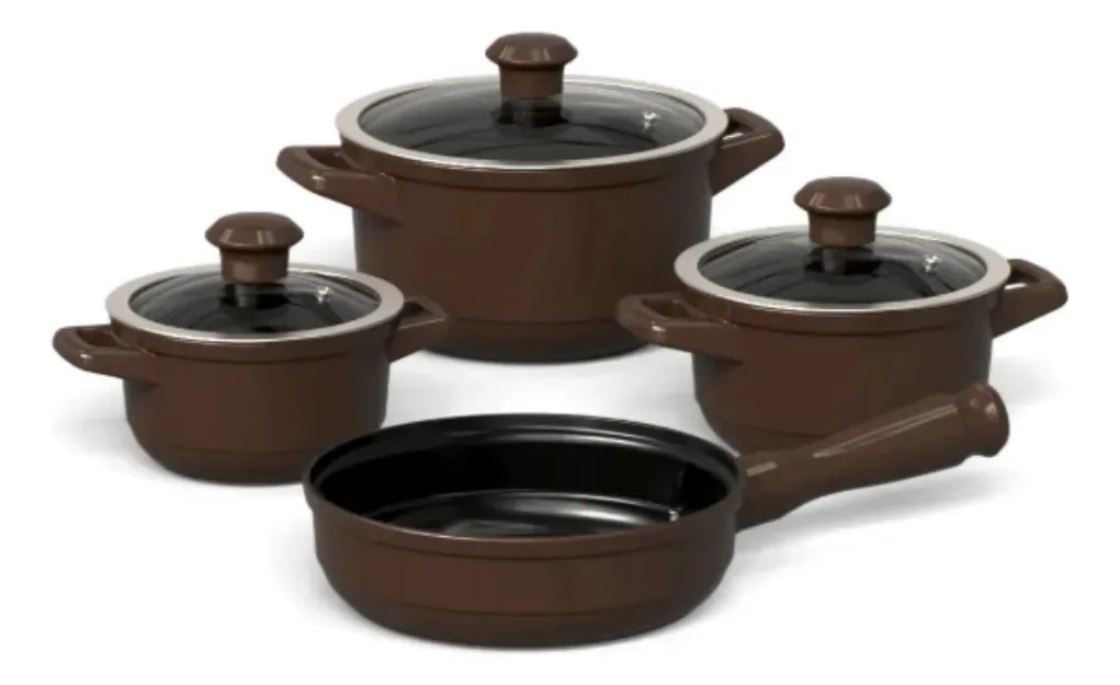 Jogo De Panelas Duo 4 Pcs - Chocolate