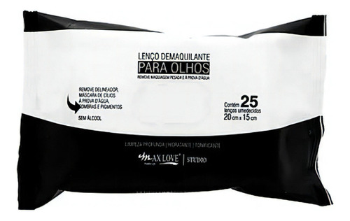 Lenço Demaquilante Micelar Para Olhos Max Love Purified Skin