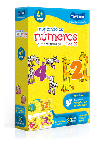 Quebra-cabeça Educativo Montando Os Números 1 Ao 20 -toyster