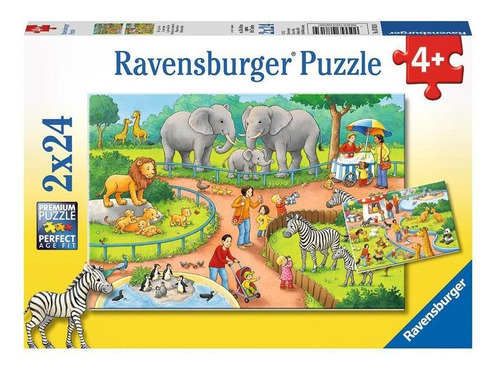Ravensburger Rompecabezas: Un Dìa El Zoo 2 Pack 24 Piezas