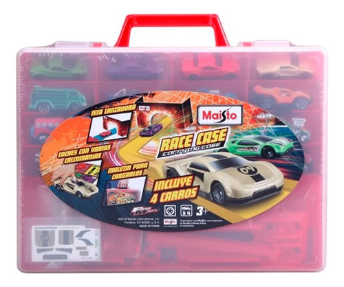 Valija De Autos Maisto Race Case Incluye 4 Autos +3 