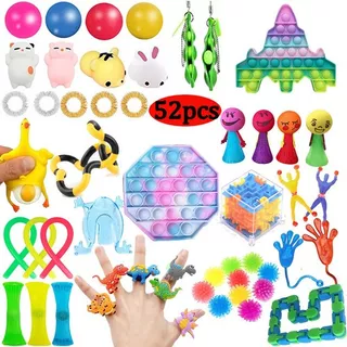 52 Unidades/conjunto Fidget Sensorial Toys Finger Pack Pai-f