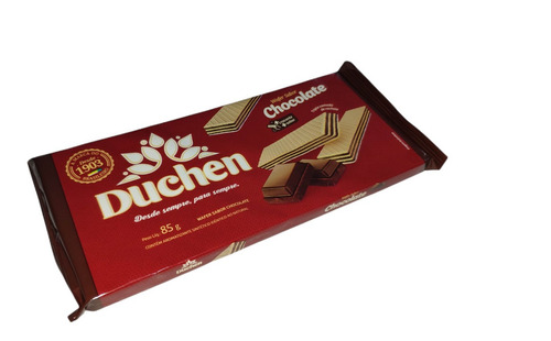 Imagem 1 de 2 de Biscoito Wafer Recheado Duchen Chocolate Pacote Bolacha 85g