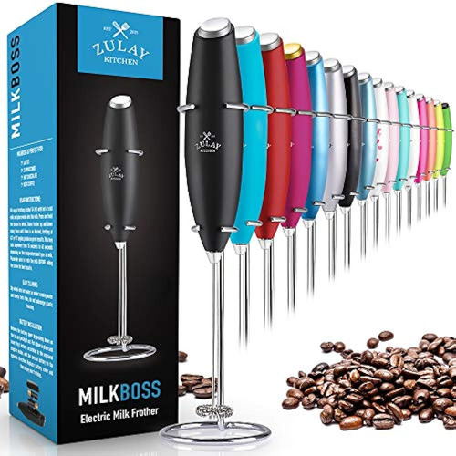 Zulay Original Milk Frother Handheld Foam Maker For Lattes -