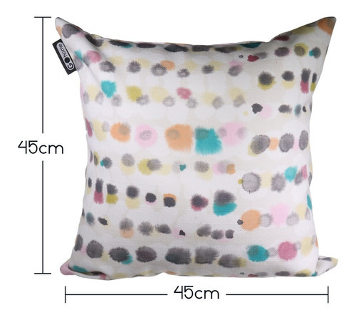Set Fundas Cojines Sala Decorativas Estampado Cuadrado 2 Pzs Color Blanco
