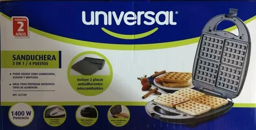 Sanduchera universal 3 online en 1 4 puestos