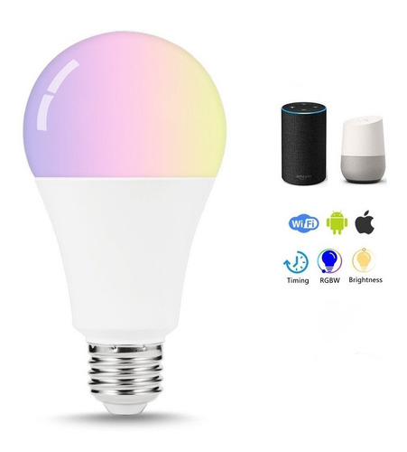 Imagem 2 de 10 de Smart Lâmpada Inteligente 10w+3w 1050lumens Wifi Ekaza Alexa