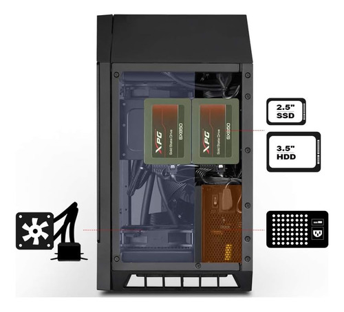 Silverstone Technology Mini-itx Computer Case Con Vidrio Tem