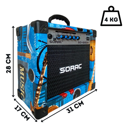 Amplificador Cubo Sorac Para Guitarra E Violão So-g1500 15w Music 110v/220v