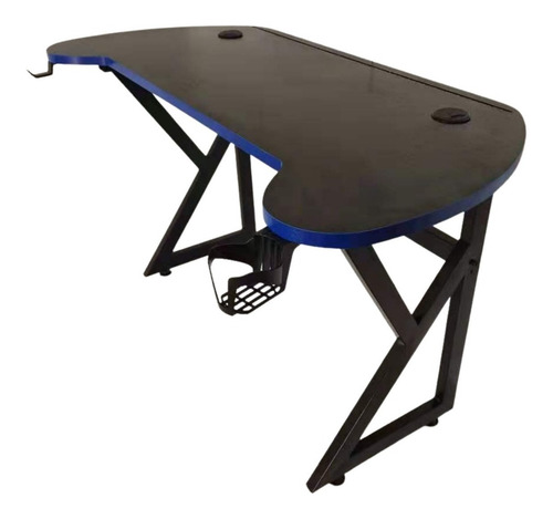 Escritorio Gamer U 140 Cm Luz Led Patas De Fierro