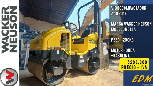 2017 Wacker Neuson Rd12 A Rodillo Doble Vibrocompactador