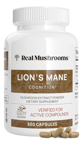 Melena De Leon 1000 Mg 300 Caps | Real Mushrooms Sin Sabor
