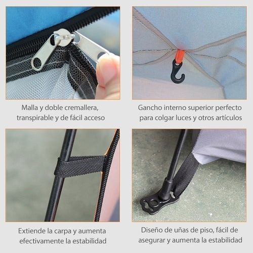 Carpa Automática Tipo Domo 240x240x135 Profesional 4/5 Per