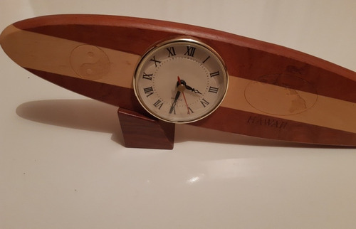 Reloj Talla En Madera Tabla De Surf Hawaii