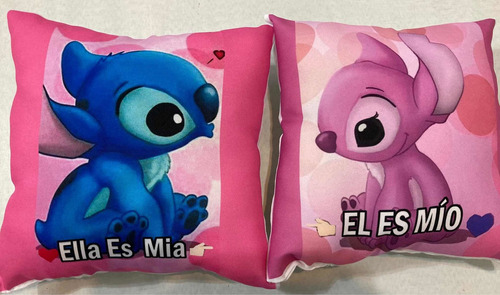 Stitch Y Ángel Juego Almohadon Día De Los Enamorados