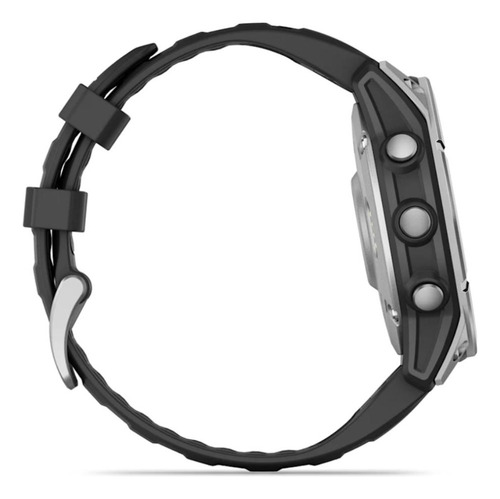 Smartwatch Relógio Garmin Fenix E Aço Inoxidável 47mm Caixa Prateado Pulseira Preto Bisel Preto Desenho Da Pulseira Mesh